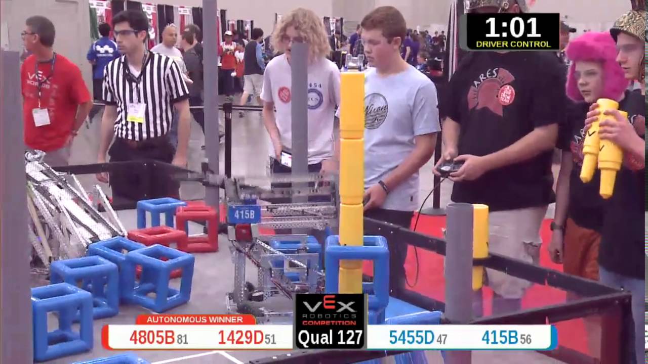 2015 VRC Arts Q127 - 4805B 1429D vs 5455D 415B - 42 to 40 - VEX Worlds 2015 - Arts Division