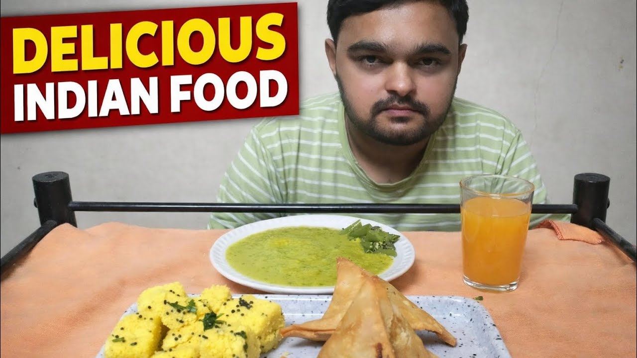 KHAMAN WITH SAMOSA CHUTNEY &MAAZA...#@Foodie Naitik