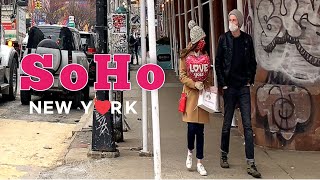 [4K] 🇺🇸NYC Winter Walk💖🎁🍬 SoHo, Lower Manhattan /Feb.13 2021
