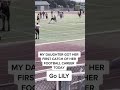 Girl plays football and gets hit sticked…