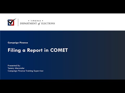 Filing a Report in COMET