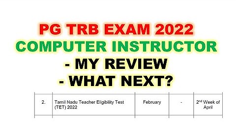 PG TRB ComputerScience / Computer Instructor Exam 2022 Review