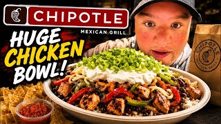 😱 Can I Finish This MASSIVE Chipotle Chicken Bowl? | Full Mukbang