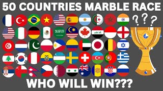 50 Countries 49 Eliminations Marble Race In Algodoo - Who Wins???