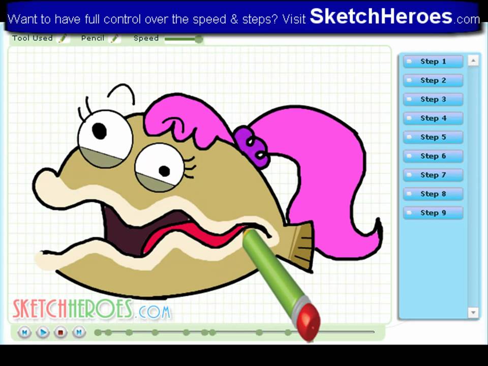 How to draw Clamantha (Fish Hooks) - drawing tutorials video
