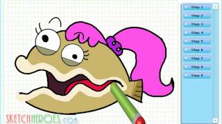How to draw Clamantha (Fish Hooks) - drawing tutorials video