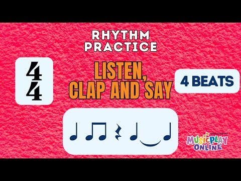Quarter notes, Eighth notes, Quarter Rests, and Ties: Listen, Say & Clap
