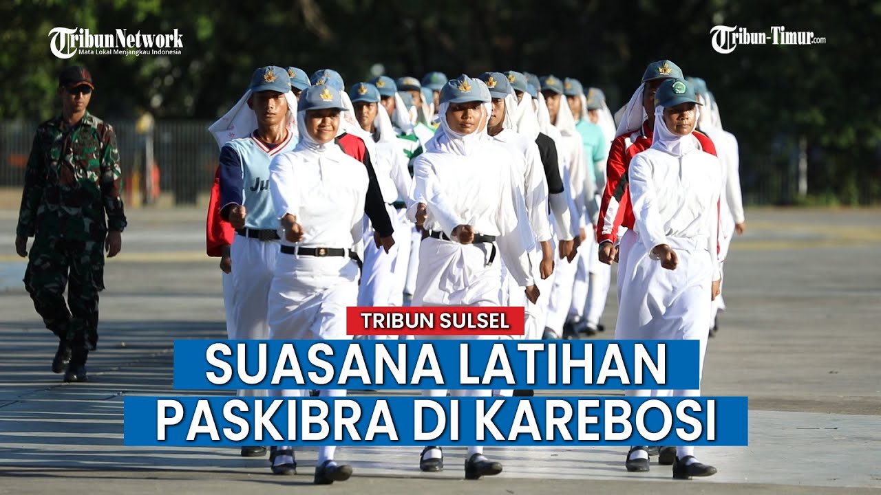 Paskibra Kota Makassar Latihan di Tribun Lapangan Karebosi