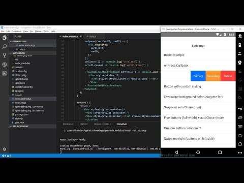 React Native - How to make Swepout for android and IOS
