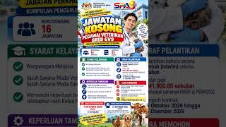 📢 **JAWATAN KOSONG SPA MALAYSIA 2026 – PEGAWAI VETERINAR GRED GV9**