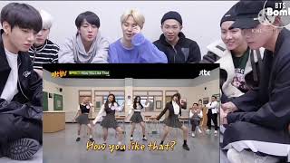 BTS reaction Blackpink dance 'How You Like That, Pretty Savage \& Lovesick Girls'