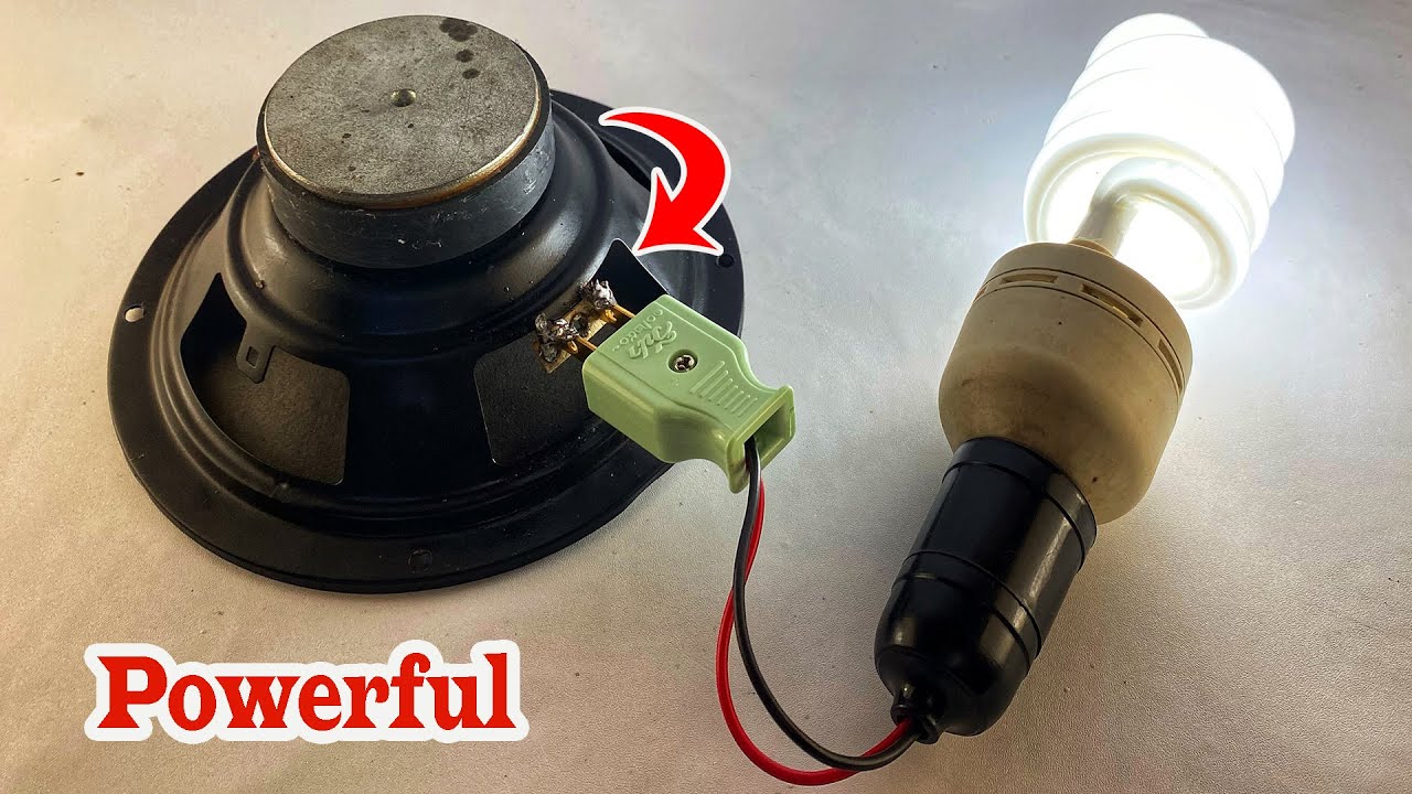 Using Magnet New Technology Make Free Electricity Energy Using By Big Magnet Speaker ...