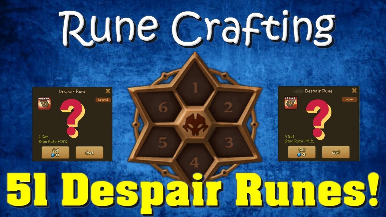 Summoners War - 51 Despair Rune Crafts!!! Runes Power-ups!!!