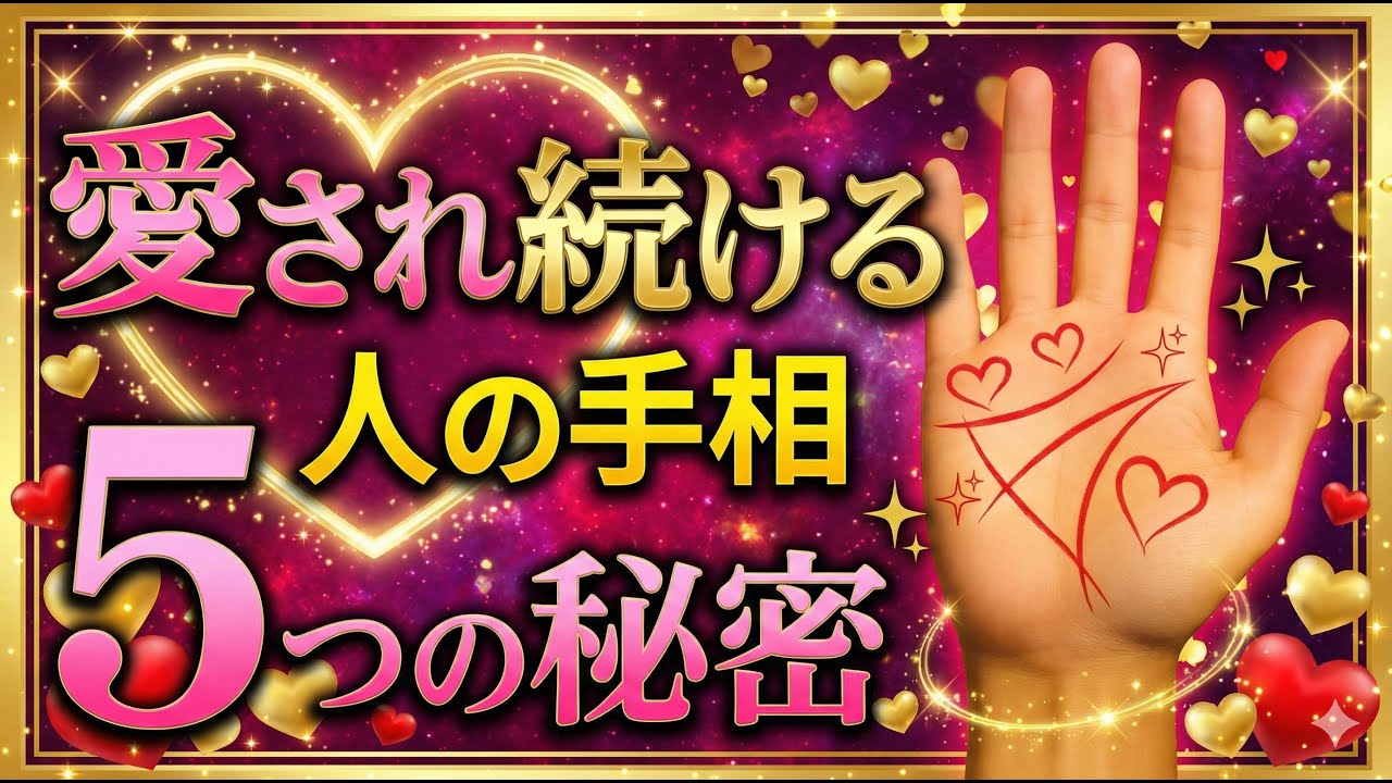 【恋愛最強の手相】恋愛で勝ち続ける手相を持つ人【5選】！運命に愛される者の特徴とは！#手相 #占い #運命線 #shorts