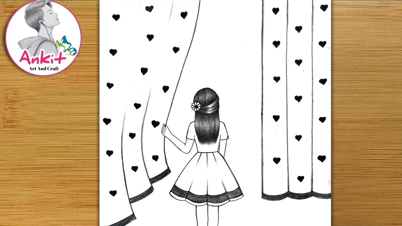 Girl backside drawing easy | how to draw a girl | pencil sketch | girl backside drawing step by step