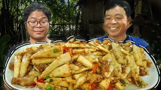 Village Cooking | Cooking bamboo shoot with chili in my village