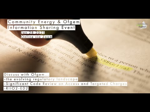 Community Energy & Ofgem Information Sharing Event