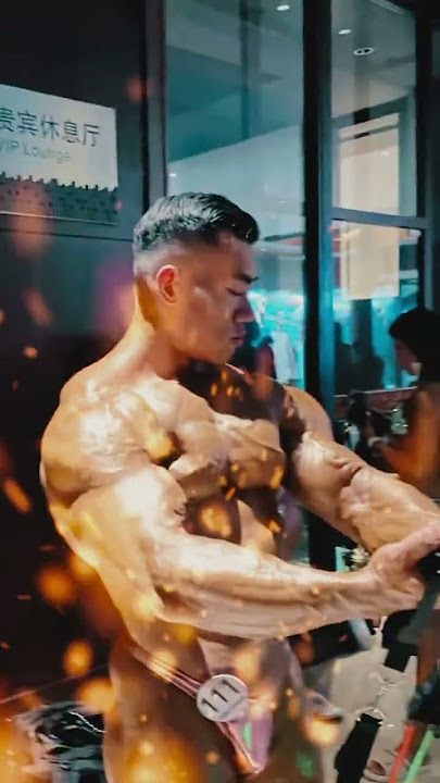 Chinese bodybuilder backstage 2023 season, Lu Jin Qiu
