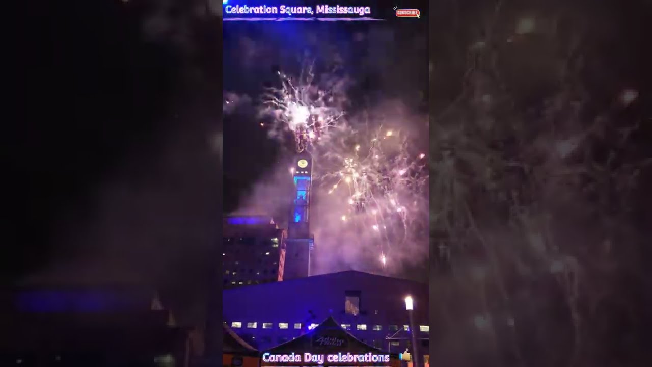 Fireworks display Canada Day celebrations Mississauga 