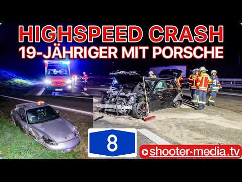 🆘 HIGHSPEED CRASH mit PORSCHE 911 CARRERA 🆘 | ⛔️ 19-Jähriger rast auf A8 in Mercedes ⛔️