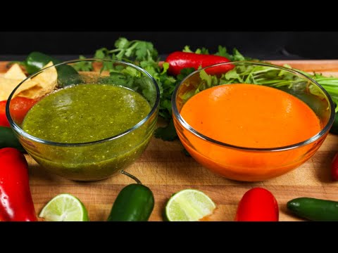 Two TAQUERIA STYLE SALSA Recipes | Traditional Green & Red Jalapeño for Tacos