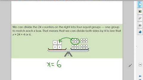 Solving Equations with a balance scale model