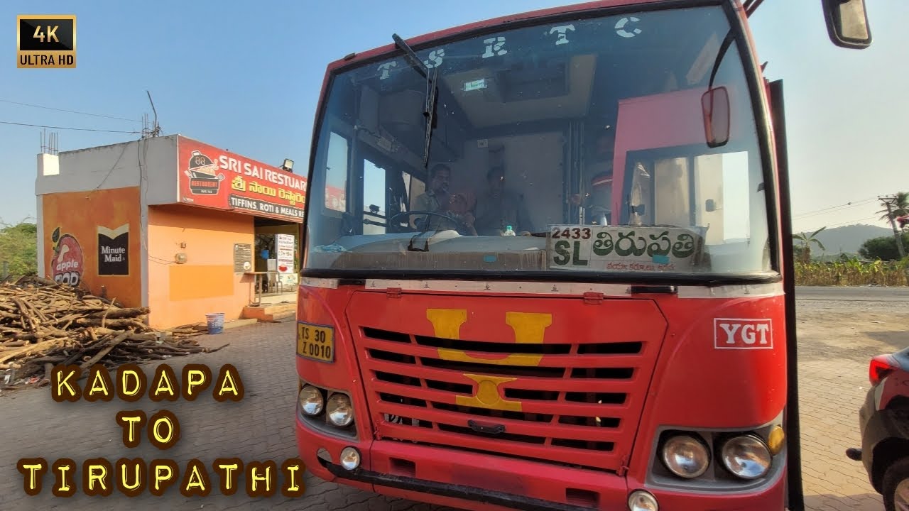 Kadapa to Tirupati Telangana Bus Journey | Yadagirigutta Depot | Via Rajampeta Bypass 🚌