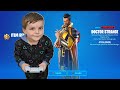 My 8 Year Old Kid LEVEL 200 Spending 500 Battle Stars Unlocking FREE Fortnite Skin BONUS Styles