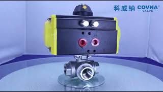 COVNA Pneumatic Three-way Internal Thread Ball Valve