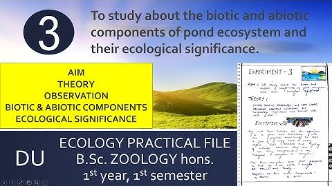 Biotic & Abiotic components |ecosystem | significance|ecology practical|Bsc zoology|1st year|CBCS|DU