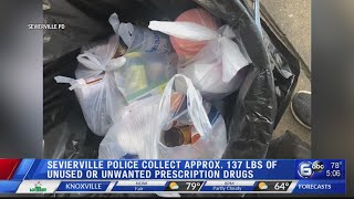 Sevierville Police collects approx. 137 pounds of unused or unwanted prescription drugs