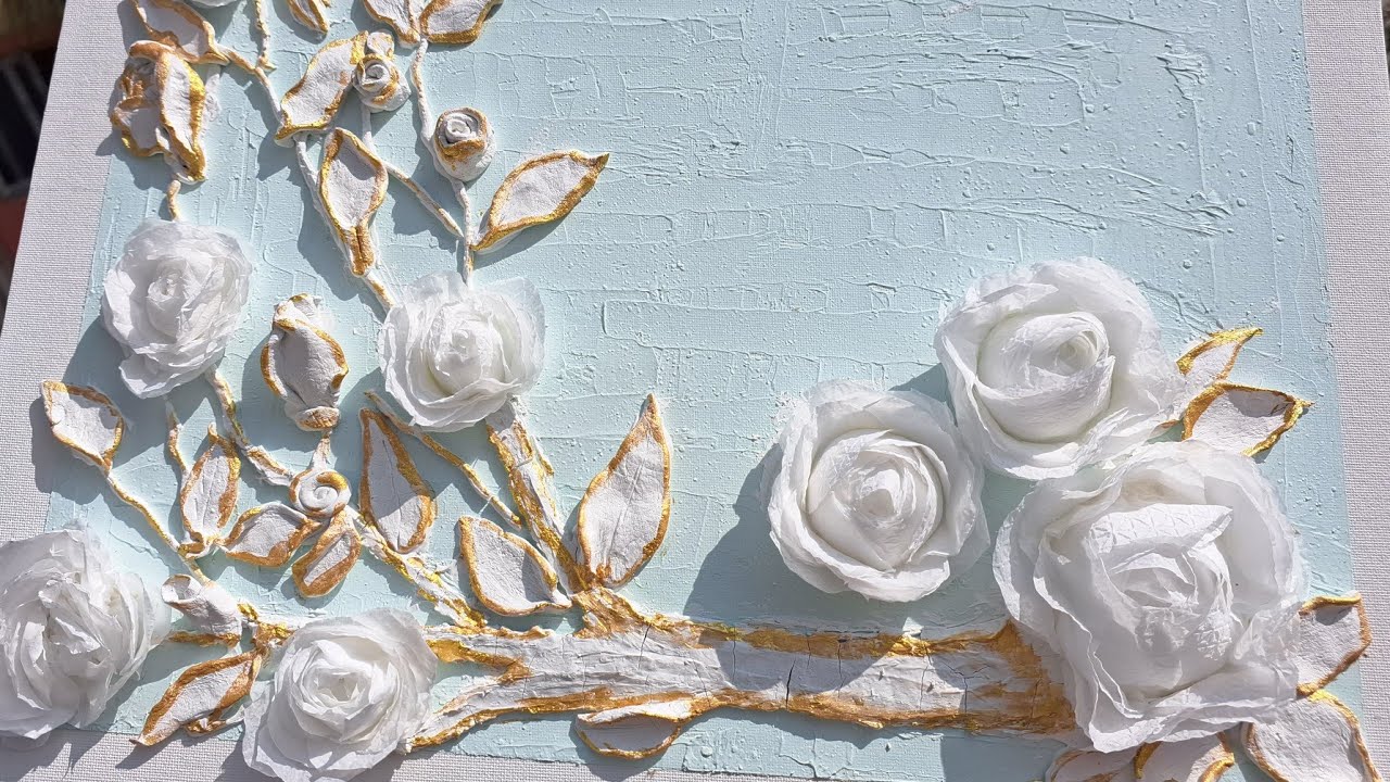 When Texture Art Meets Paper Flowers ✨ So Satisfying!