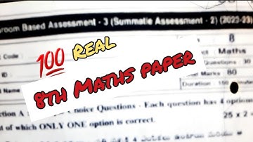 8th class sa2 cba-3 MATHS question paper 💯💯real