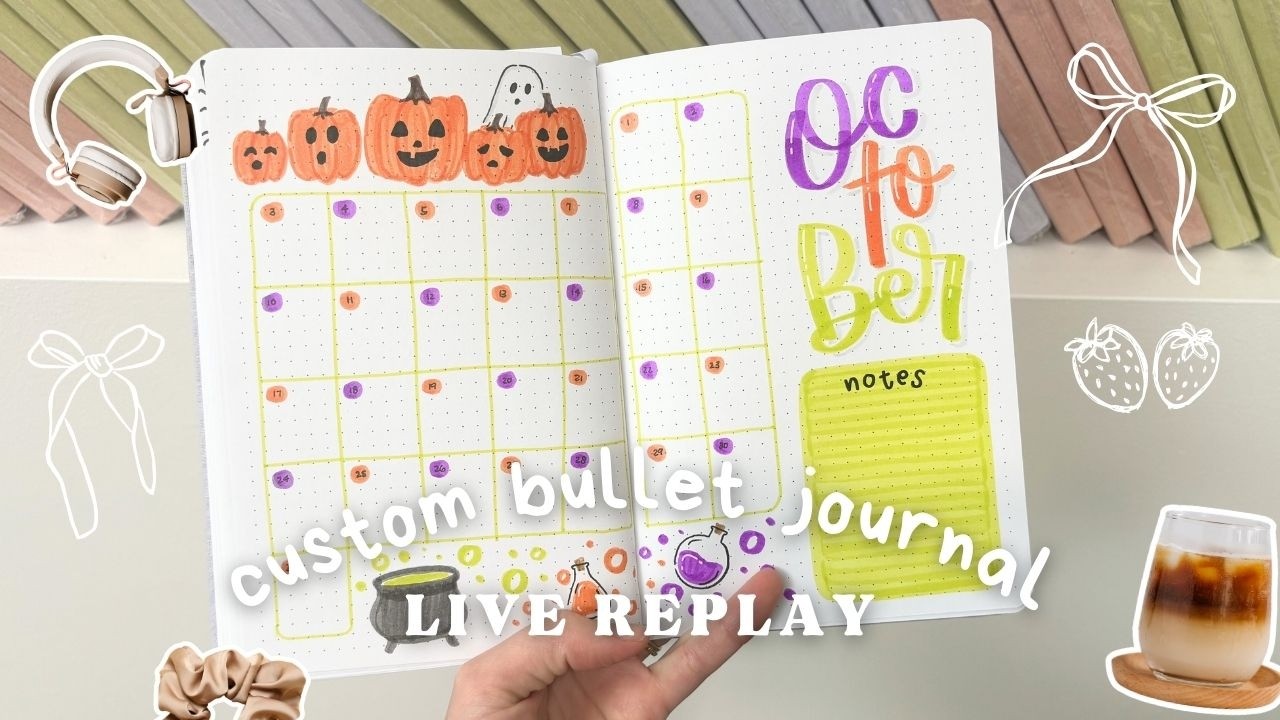Live Custom Bullet Journal REPLAY February 11, 2026 | October Halloween Theme in Kristine's Journal