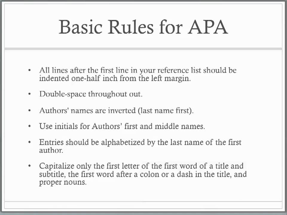 basics of apa style