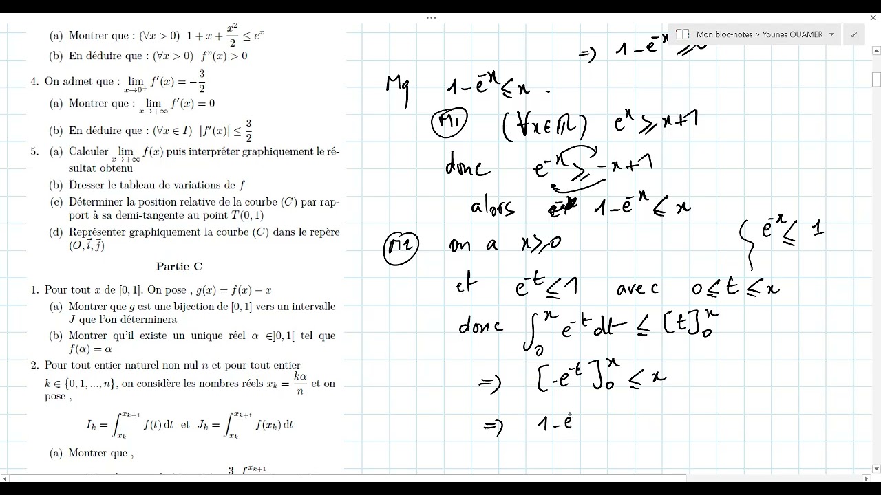 Le calcul intégral - 2 bac sciences mathématiques ( rattrapage 2022 )