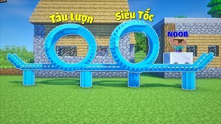 THỬ XÂY TÀU LƯỢN SIÊU TỐC KIM CƯƠNG TẶNG CHO NOOB TRONG MINECRAFT | Thử Thách SlenderMan