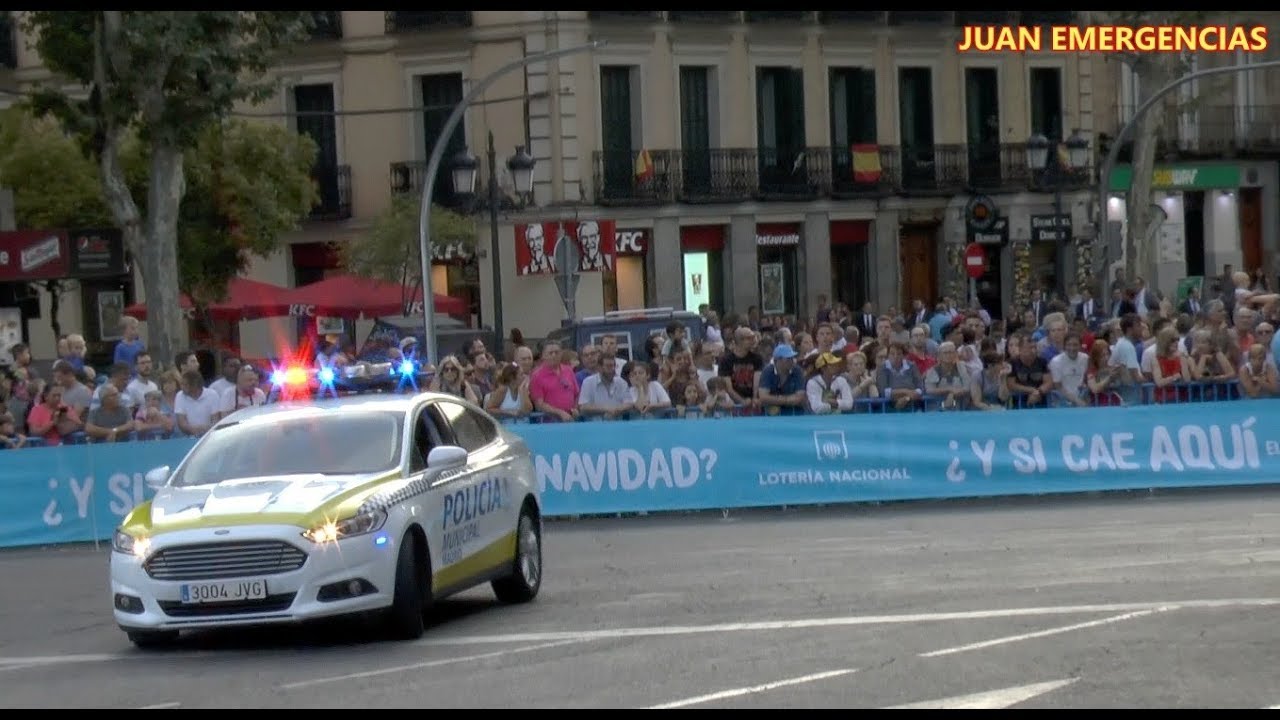 Guardia Civil , Policia Nacional y Municipal de Madrid en la Vuelta a España 2018