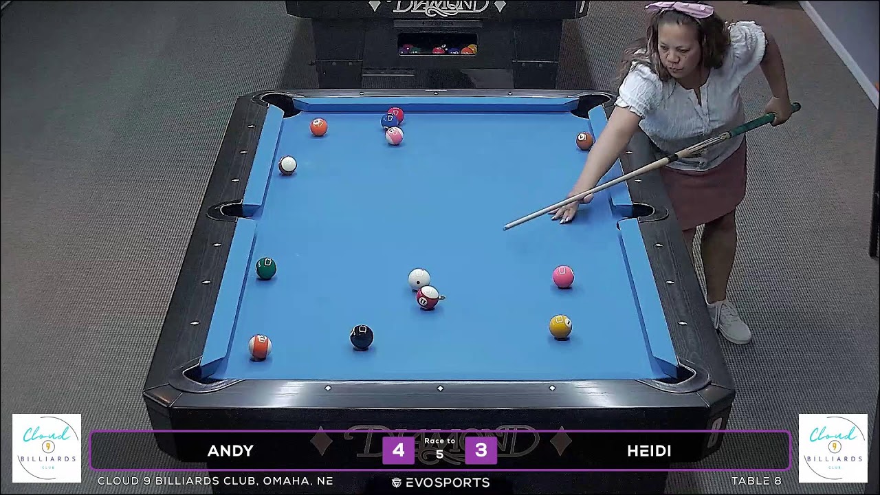 ANDY vs HEIDI - CLOUD 9 BILLIARDS CLUB - TABLE 8 | EvoSports
