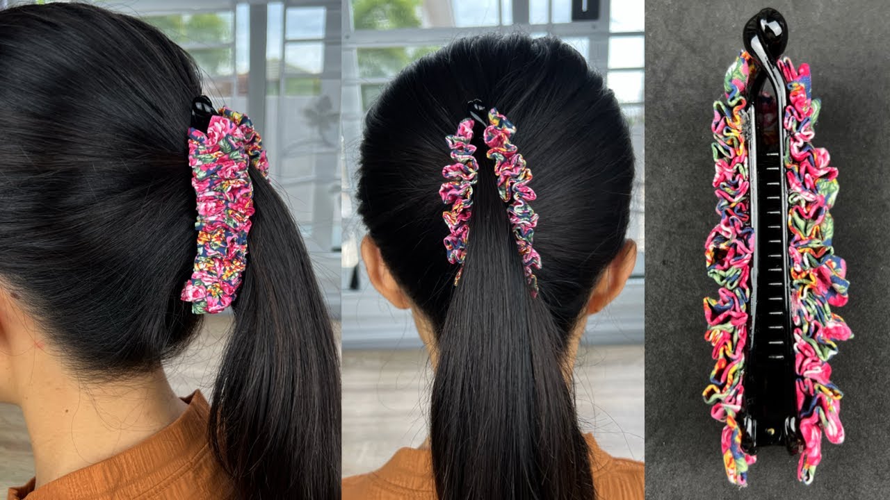 Fabric Bow Hair Clip ✓✓ Decorate Banana Hair Clip. - YouTube