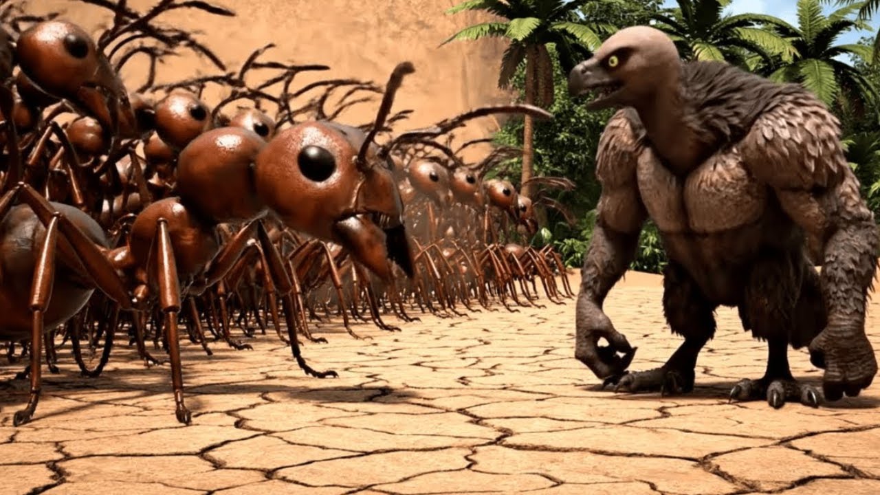 Ancient World Compilation  Giant Ants vs Birds vs Wasps – The First War for Dominance