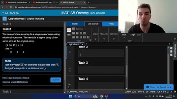 Yapay Zeka Matlab Onramp L11, Logical Arrays, matrixlerde mantıksal işlemler