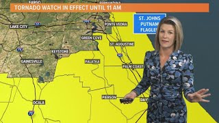 Tornado Watch for St. Johns, Putnam and Flagler counties until 11AM