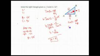 Trig -- U1A4 solving triangles given one side and one angle