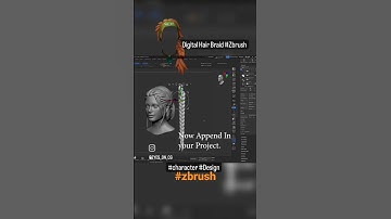 Digital Hair Braid in Zbrush #zsphere #zbrush #character Design