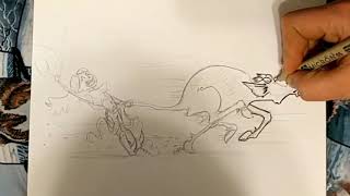 Cow Skiin - Krazy Ani Art - Cowboy Cartooning -Krazy Aniventures