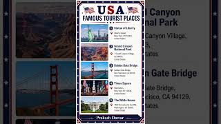 USA Famous Tourist Places 🇺🇸 |Top Must Visit Destinations with Address #USATourism #TravelUSA #facts