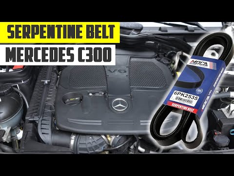 HOW TO REPLACE SERPENTINE BELT, PULLEY AND TENSIONER MERCEDES C300 2007-2015 FACELIFT W204 #pulley