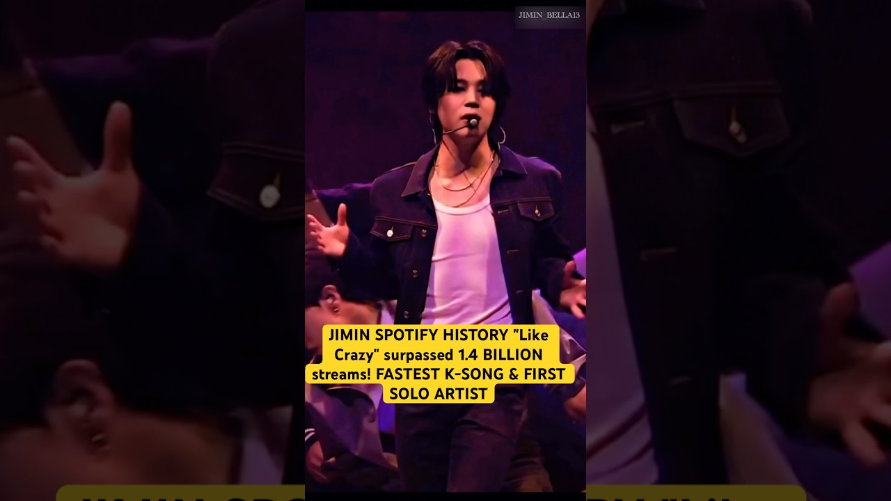 JIMIN SPOTIFY HISTORY "Like Crazy" surpassed 1.4 BILLION streams! FASTEST K-SONG & FIRST SOLO ARTIST