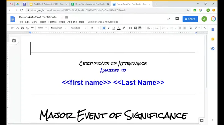 AutoCrat Merge to from Google Sheets to Google Slides or Documents for Beginners
